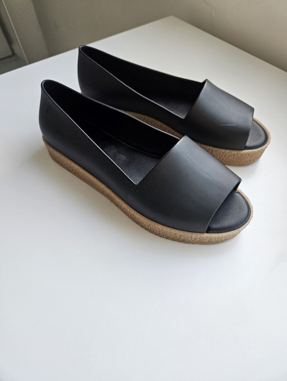 Melissa Black Open Toe Flatform PVC Shoes - Picture 3 of 13